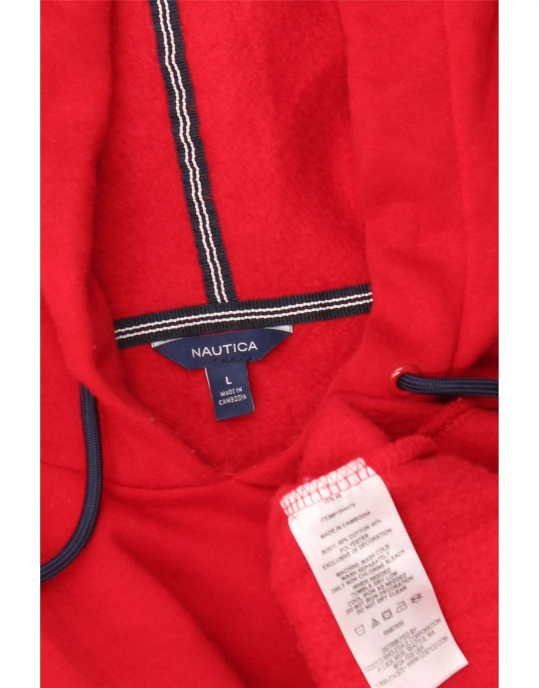 NAUTICA Mens Hoodie Jumper Large Red Striped Cotton Vintage Nautica and Second-Hand Nautica from Messina Hembry 