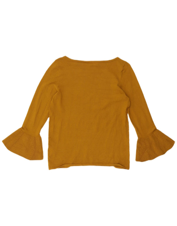 Top feminino Hobbs manga 3/4 UK 10 pequeno cáqui viscose
