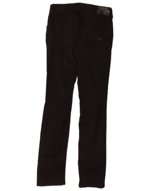 Tommy Hilfiger Calça feminina casual cintura baixa skinny W29 L34 algodão preto