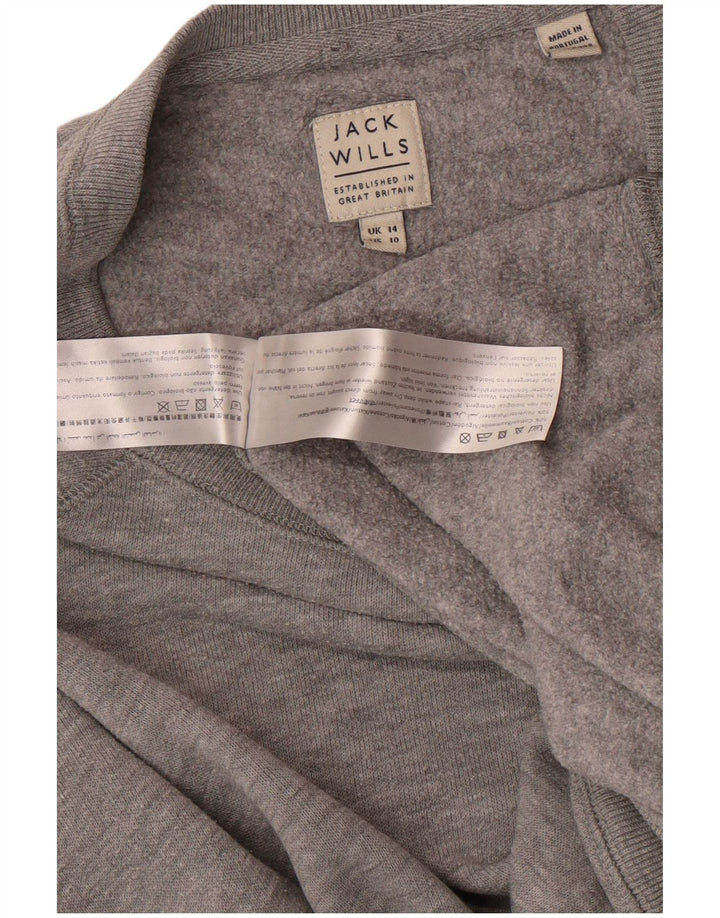 Suéter feminino JACK WILLS Reino Unido 14 grande algodão cinza