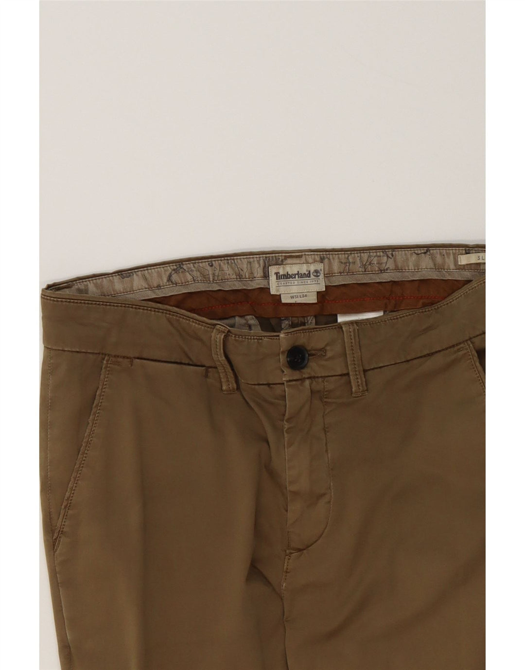 TIMBERLAND Mens Slim Chino Trousers W31 L34 Beige Cotton Vintage Timberland and Second-Hand Timberland from Messina Hembry 