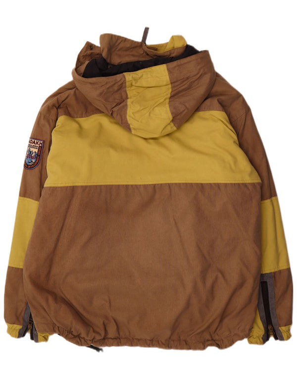 Jaqueta masculina de esqui Anorak com capuz Ladakh IT 54 2XL marrom Colourblock Nylon