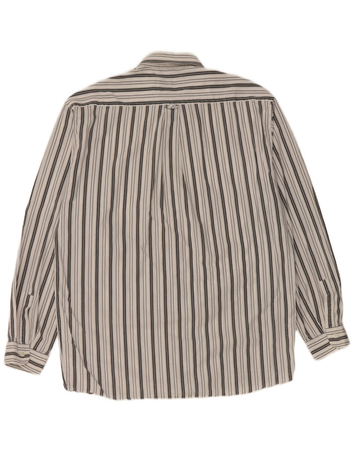 Camisa masculina vintage grande listrada branca