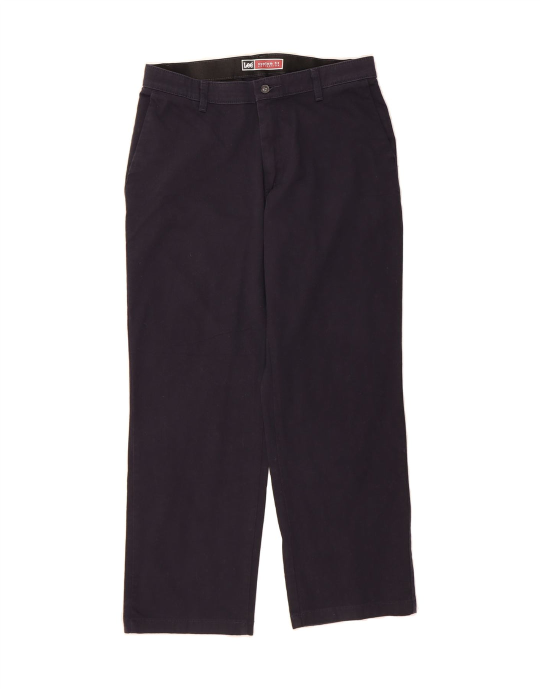 LEE Mens Custom Fit Straight Chino Trousers W32 L30 Navy Blue Cotton Vintage Lee and Second-Hand Lee from Messina Hembry 