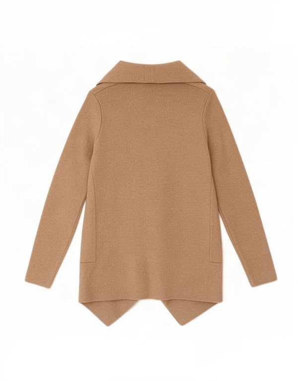 Suéter cardigan aberto assimétrico feminino Zara Reino Unido 10 pequeno bege