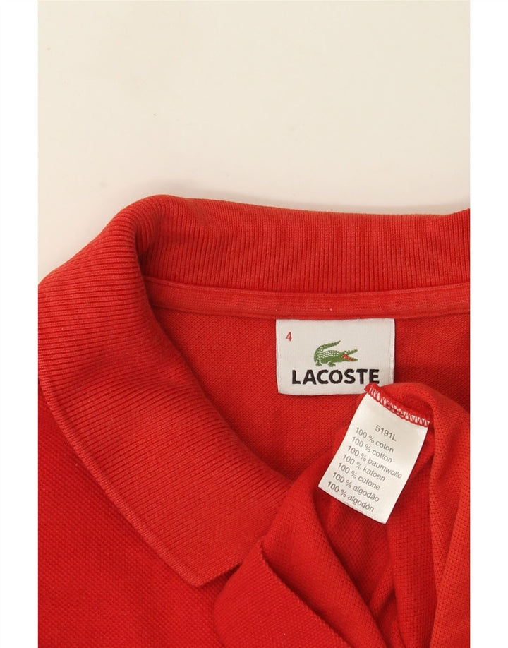 Camisa polo masculina Lacoste tamanho 4 médio algodão vermelho