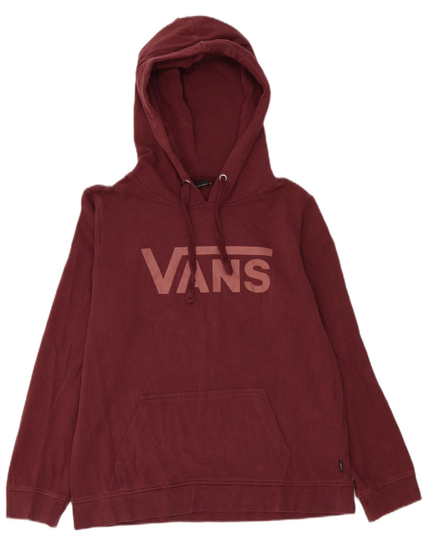 Vans feminino gráfico moletom com capuz UK 16 grande algodão borgonha
