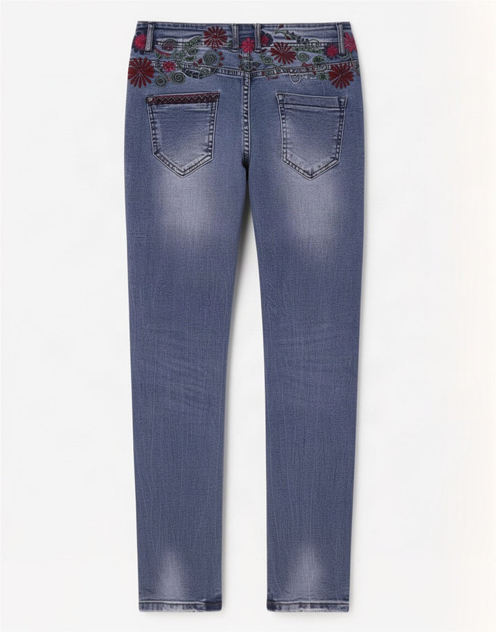 Desigual Jeans Slim Feminino W26 L29 Azul Poliéster