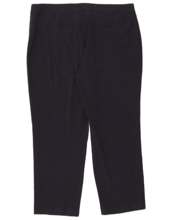 Calça feminina cortada reta Marks & Spencer UK 18 XL W38 L25 azul marinho