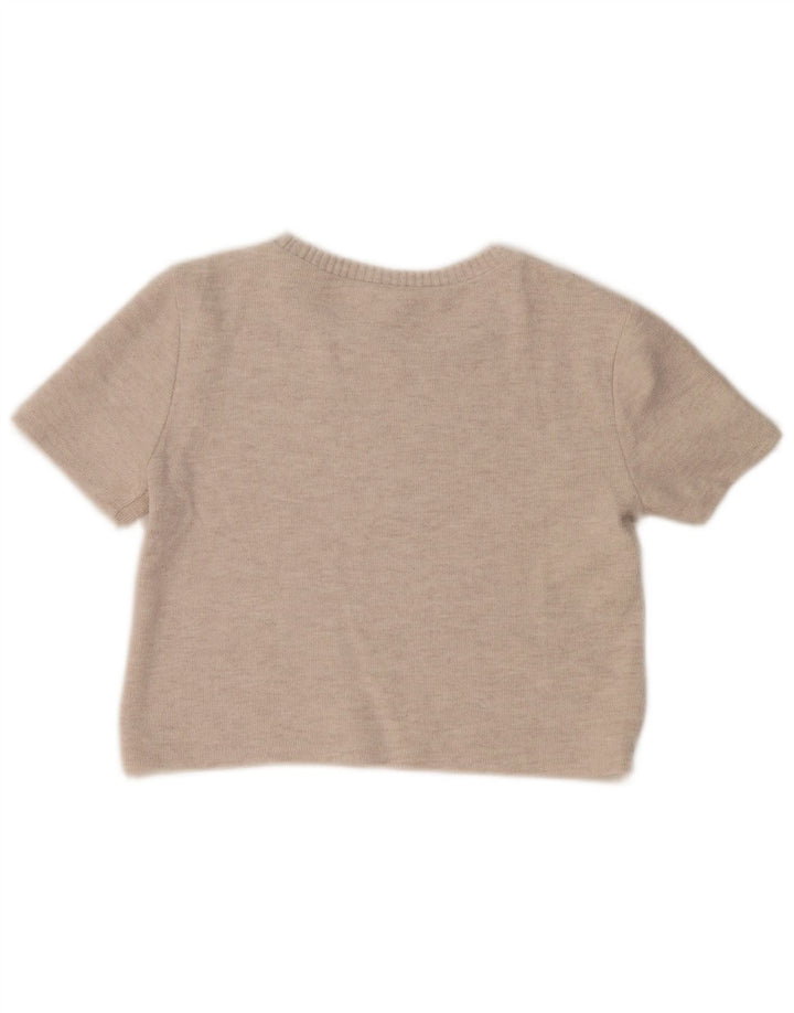 Zara Blusa Feminina Top Reino Unido 12 Médio Bege