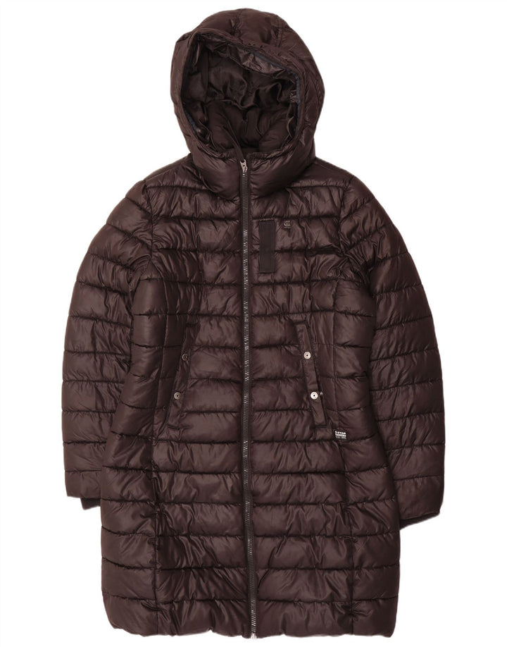 Casaco acolchoado com capuz feminino G-STAR UK 16 grande poliéster preto