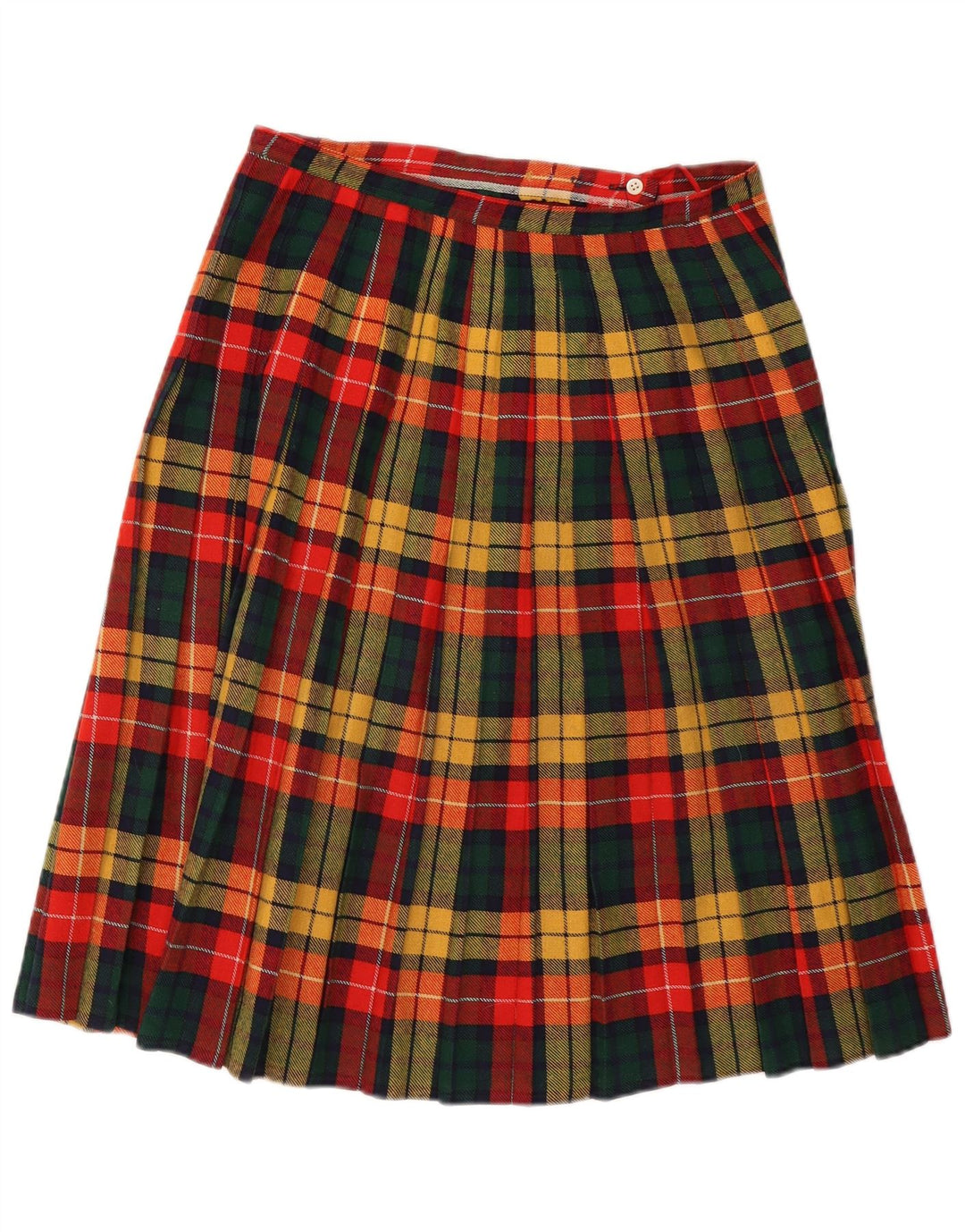 Saia feminina vintage geométrica IT 44 médio W29 xadrez multicolorida