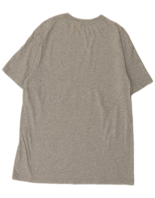 Camiseta masculina estampada Champion grande algodão manchado cinza