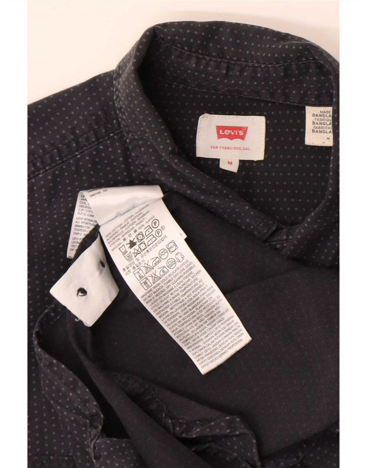 Camisa masculina Levi's de algodão manchado azul marinho médio
