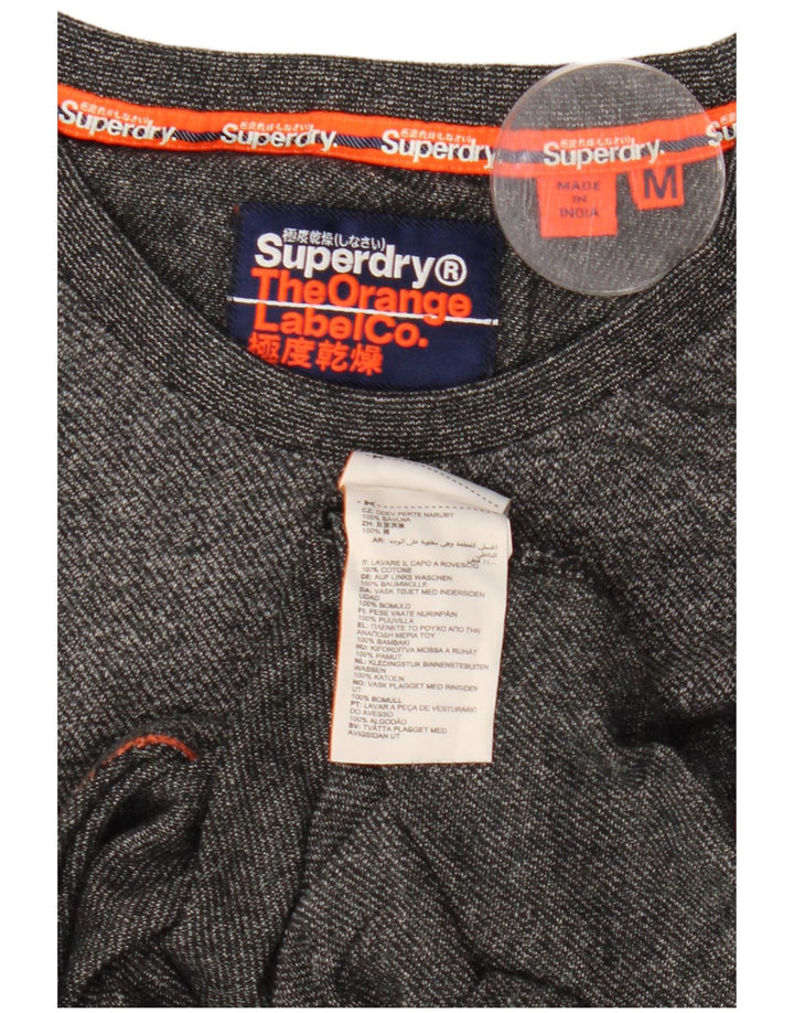 Camiseta masculina Superdry Top cinza médio algodão manchado