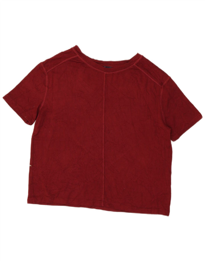 Camiseta feminina Marks & Spencer UK 14 média Borgonha Viscose