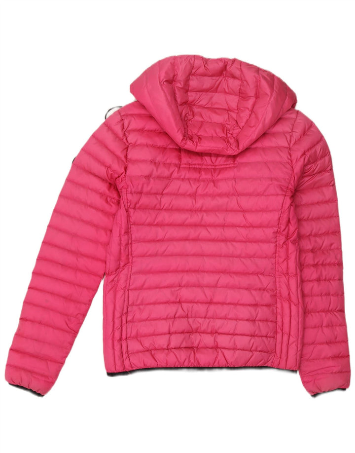 Jaqueta acolchoada com capuz feminina Superdry UK 10 nylon rosa pequeno