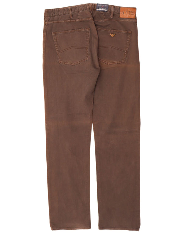Calça masculina Armani Regular Fit casual W36 L34 algodão marrom