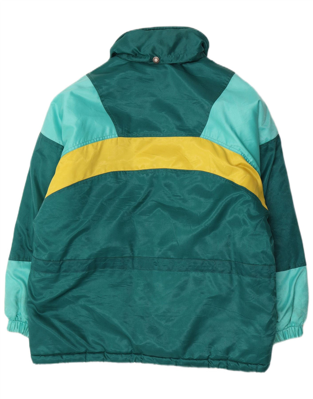 Jaqueta de esqui superdimensionada feminina Brugi UK 14 poliéster colorblock verde médio