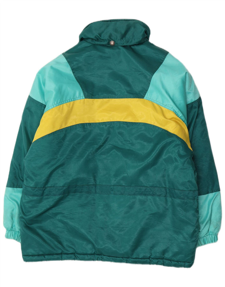 Jaqueta de esqui superdimensionada feminina Brugi UK 14 poliéster colorblock verde médio