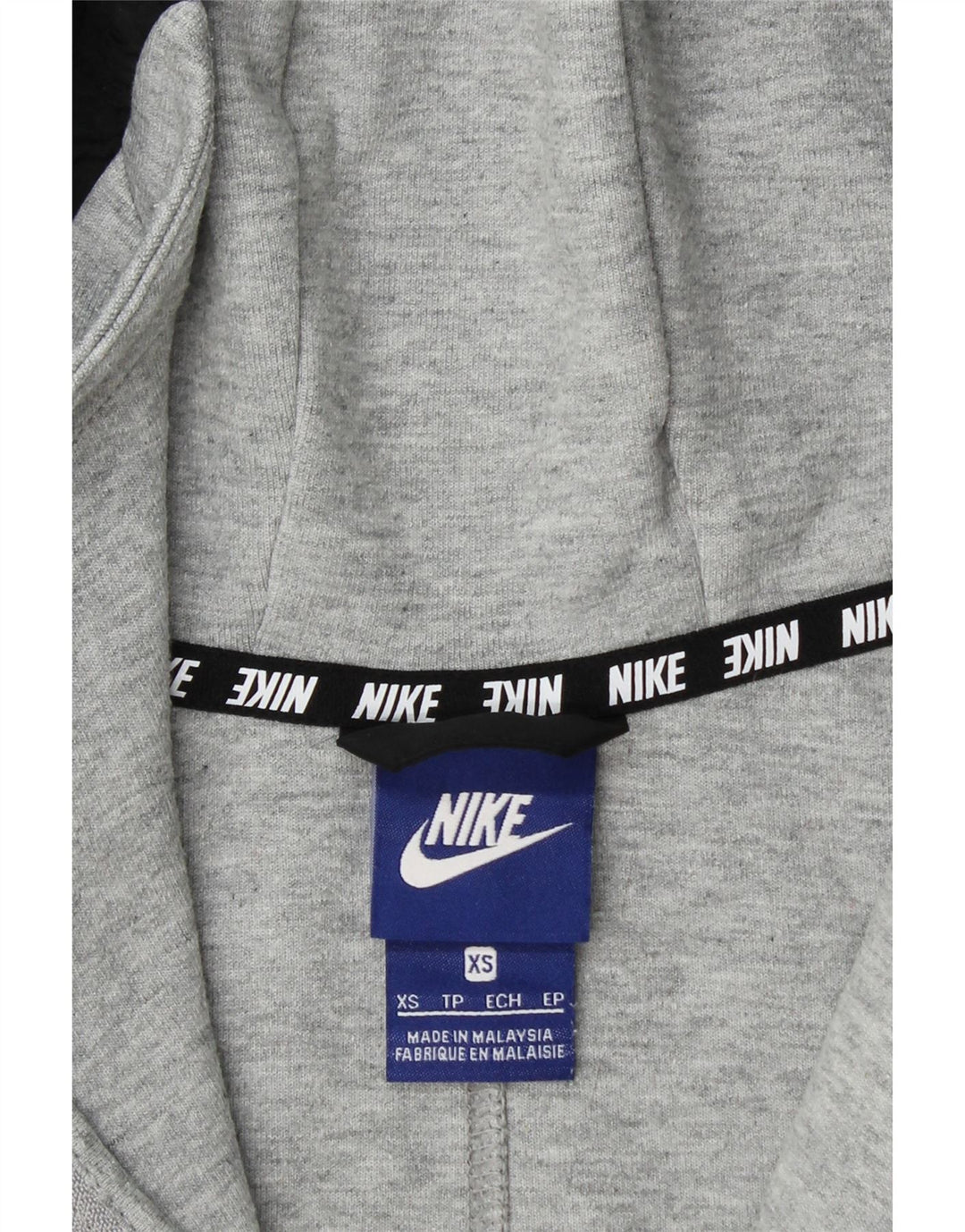 NIKE Womens Zip Hoodie Sweater UK 6 XS Grey Cotton Vintage Nike and Second-Hand Nike from Messina Hembry 