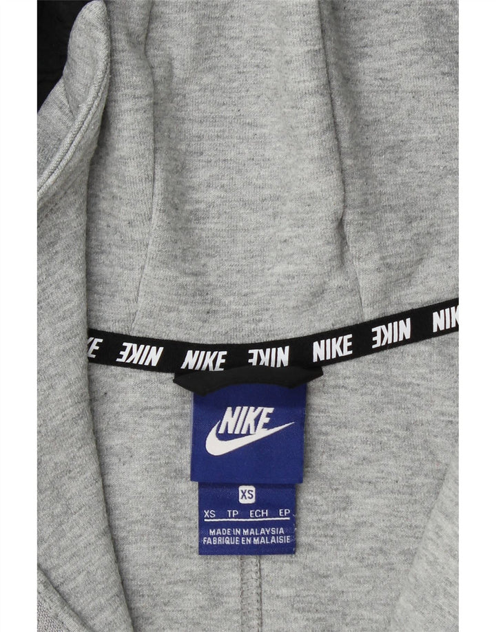 NIKE Womens Zip Hoodie Sweater UK 6 XS Grey Cotton Vintage Nike and Second-Hand Nike from Messina Hembry 