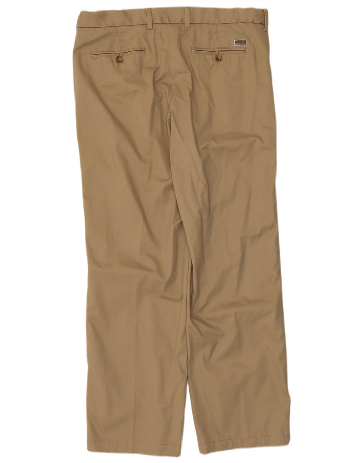 Calça chino masculina Marks & Spencer azul Harbour Pegged W36 L31 bege