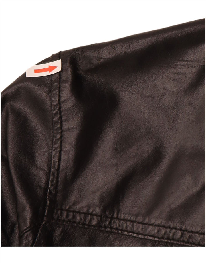 Jaqueta de couro masculina vintage UK 38 couro preto médio