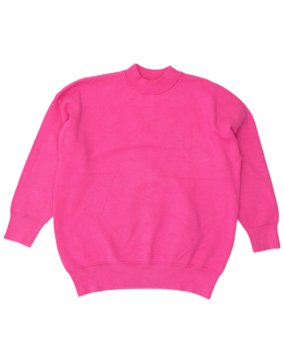 Zara Suéter feminino oversized com gola redonda Reino Unido 14 viscose rosa médio
