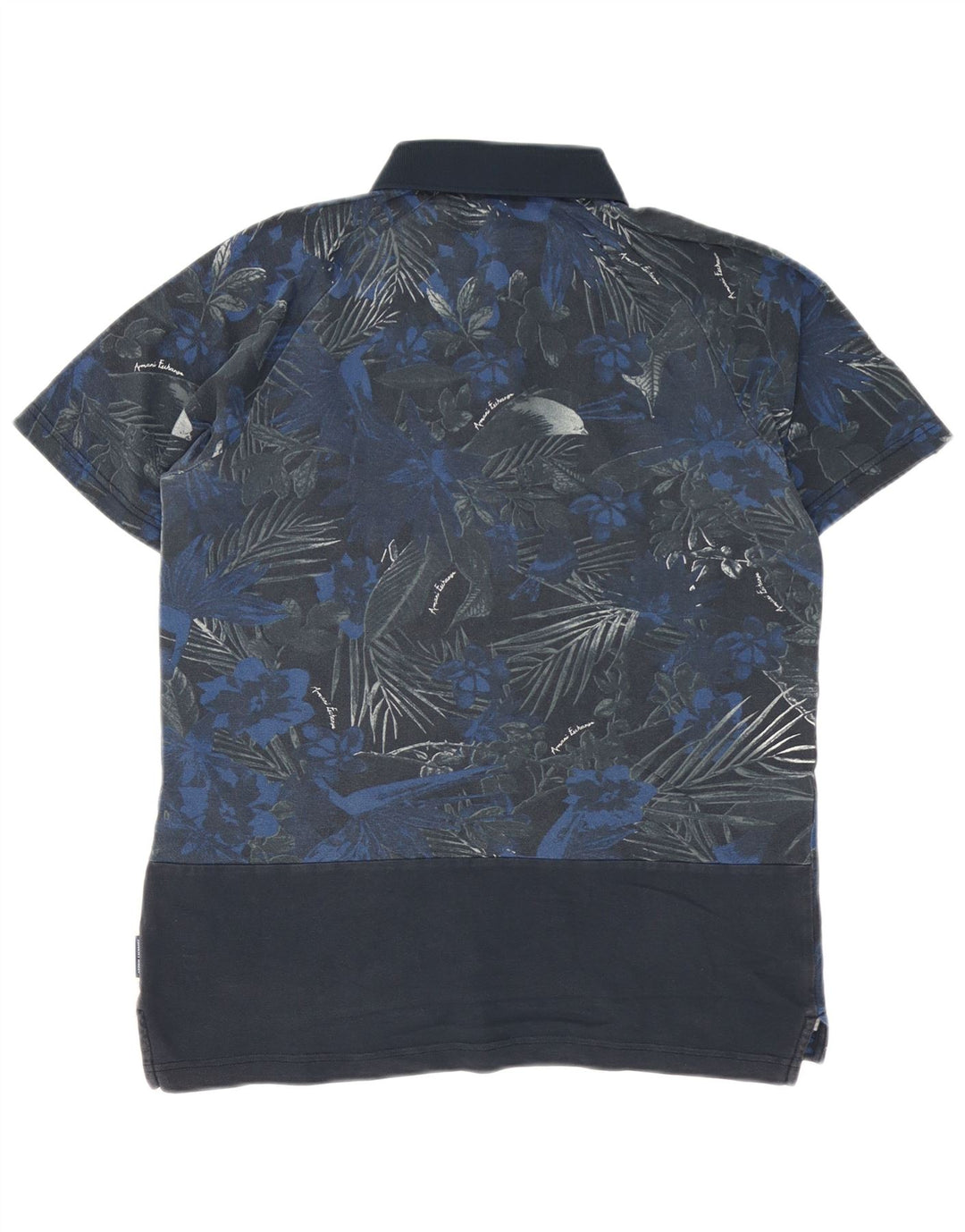 Camisa polo masculina Armani Exchange médio azul floral algodão