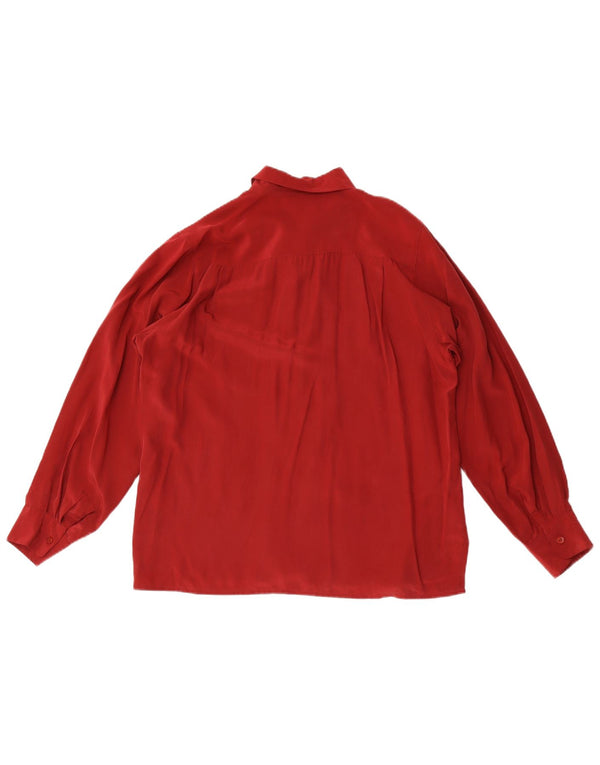 Blusa camisa feminina vintage EU 44 XL seda marrom