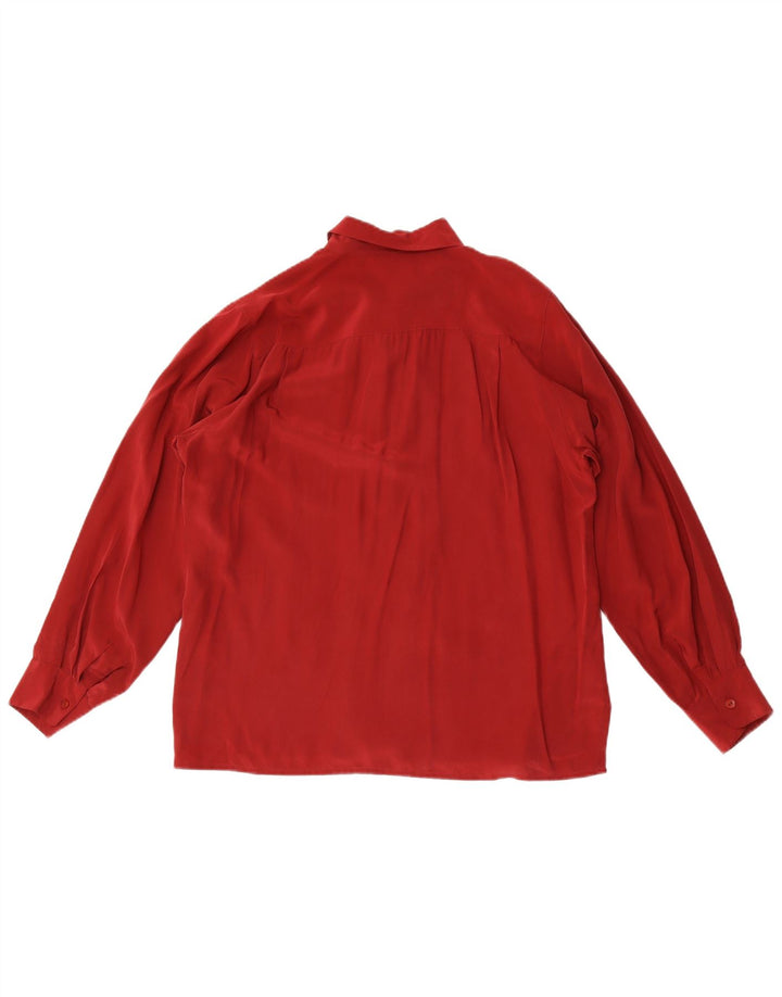 Blusa camisa feminina vintage EU 44 XL seda marrom