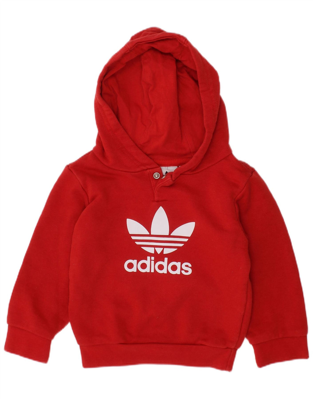 Suéter com capuz gráfico ADIDAS para meninas de 6 a 9 meses em algodão vermelho