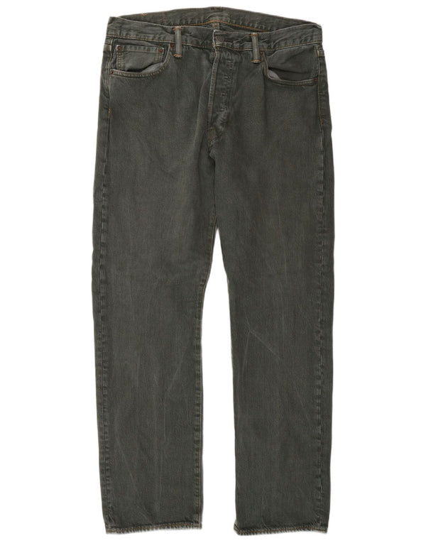 Calça jeans masculina Levi's 501 Straight W34 L30 cinza algodão