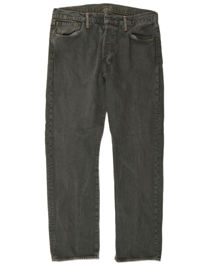 Calça jeans masculina Levi's 501 Straight W34 L30 cinza algodão