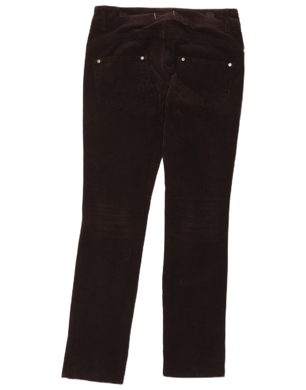 Calça feminina de veludo cotelê Benetton IT 42 médio W30 L31 algodão marrom