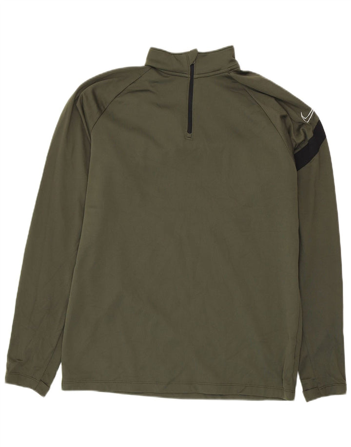 NIKE Masculino Dri Fit Graphic Pullover Treino Top Médio Cáqui Colourblock