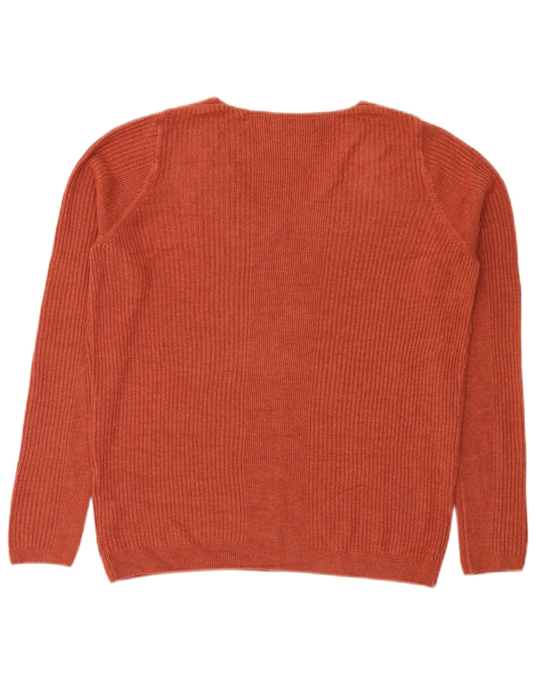Suéter feminino Marks & Spencer com decote em V Reino Unido 12 acrílico laranja médio