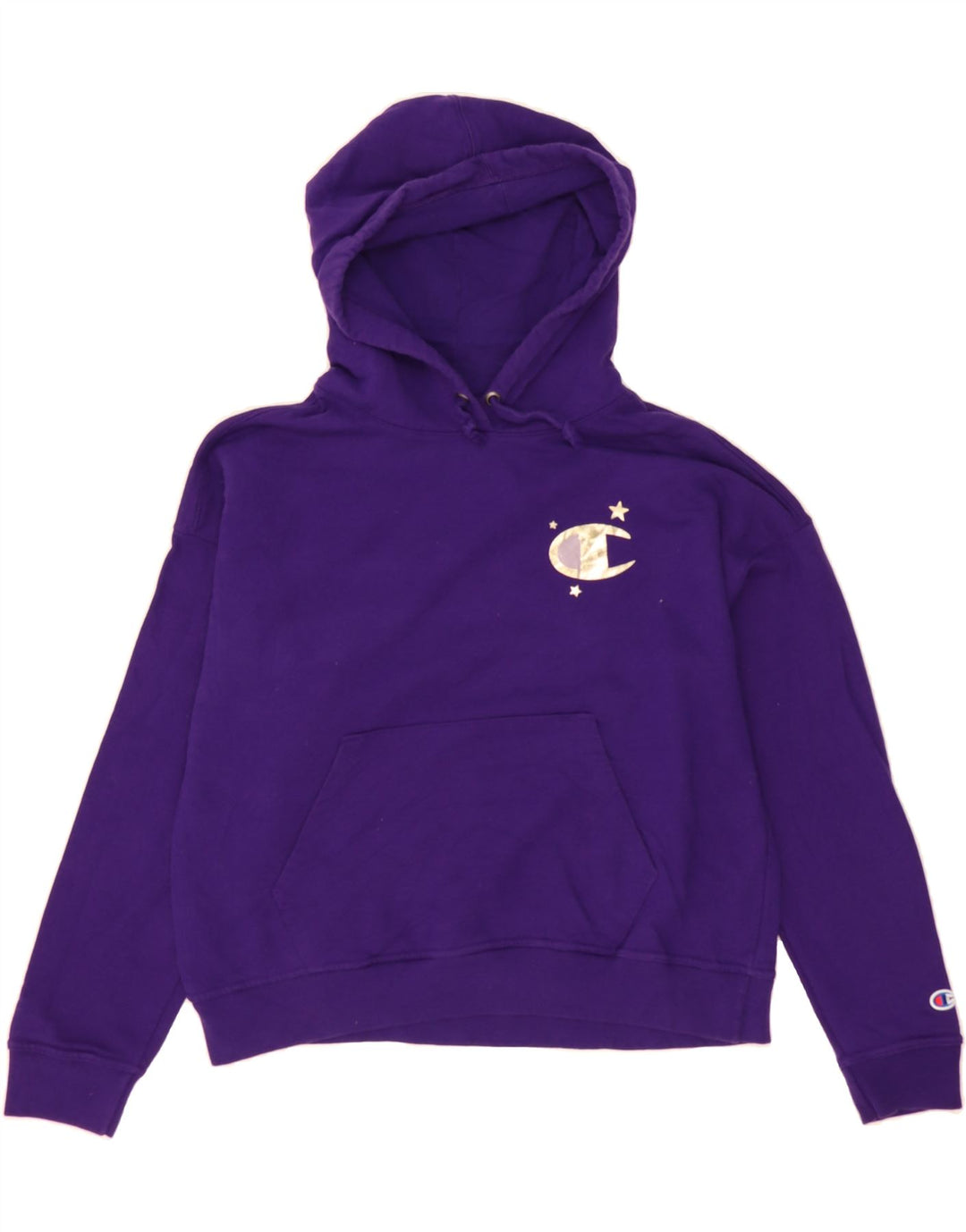 CHAMPION Womens Hoodie Jumper UK 14 Medium Purple Cotton Vintage Champion and Second-Hand Champion from Messina Hembry 