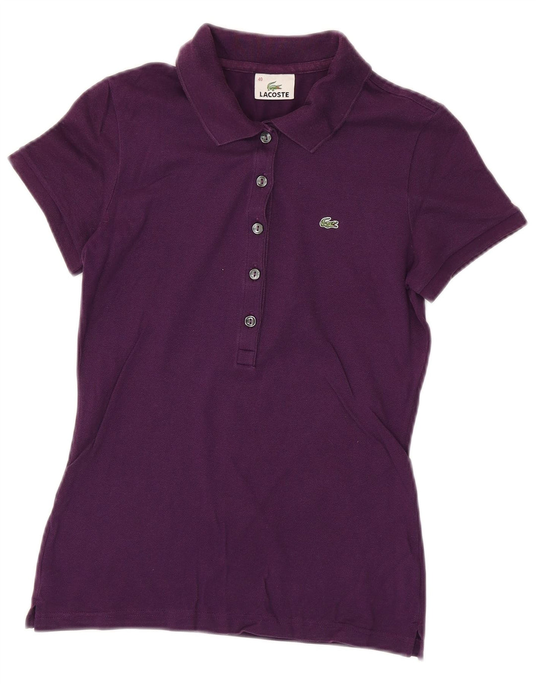 Camisa polo feminina Lacoste tamanho 40 algodão roxo médio