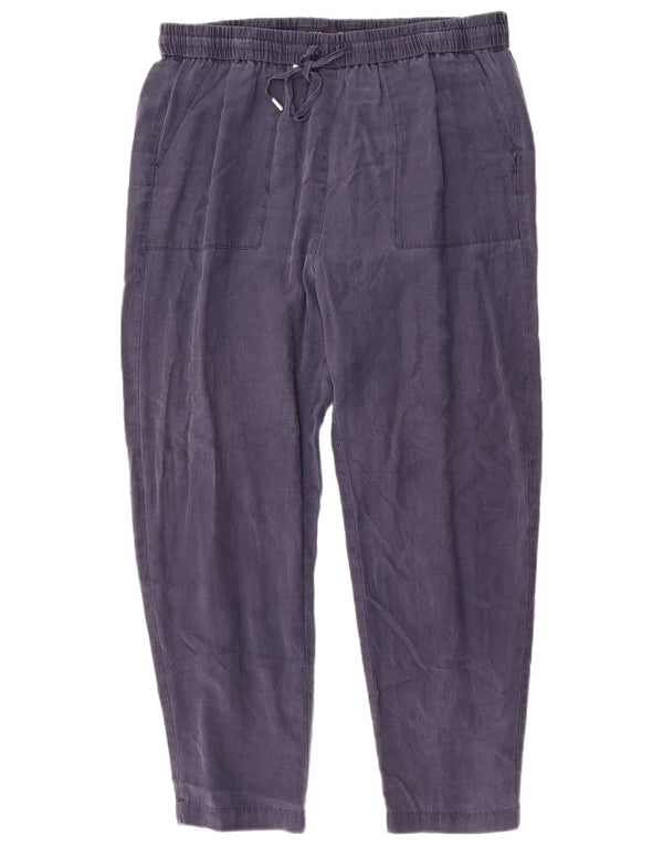 Marks & Spencer Womens Loose Fit Casual Trousers UK 18 XL W36 L28 Navy Blue