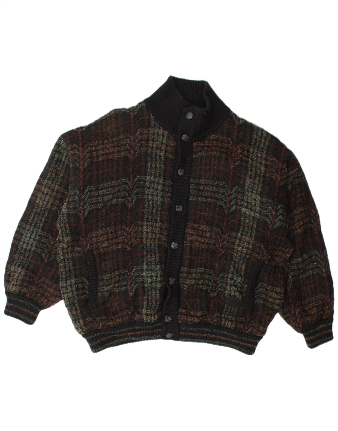 Lancetti Mens Knit Bomber Jacket UK 40 Grande Xadrez Verde