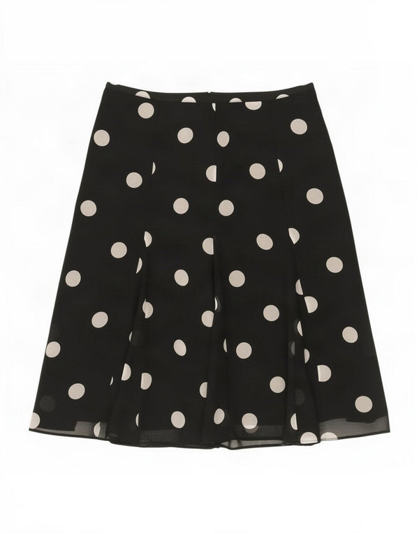 Saia feminina Marks & Spencer UK 12 médio W30 bolinhas pretas