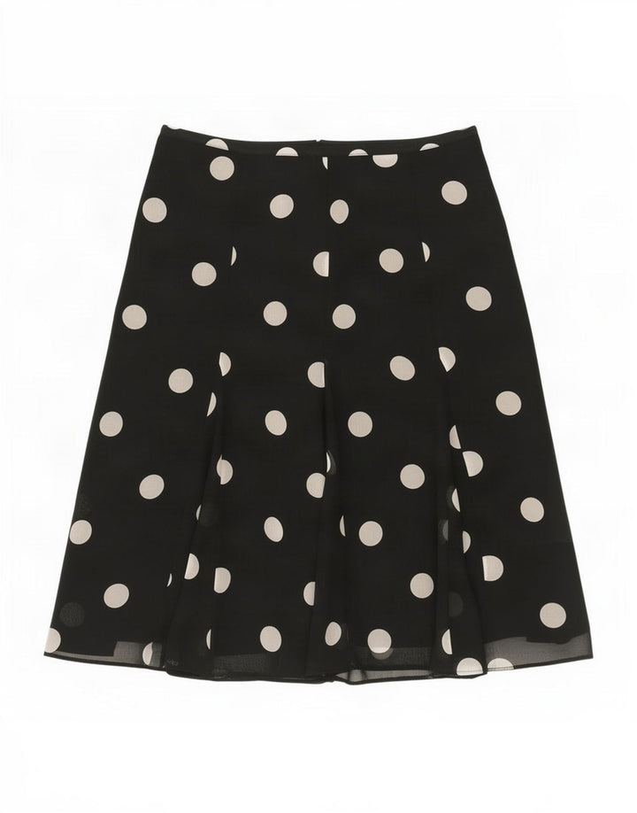 Saia feminina Marks & Spencer UK 12 médio W30 bolinhas pretas
