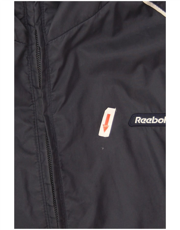 Jaqueta de chuva masculina Reebok UK 40 grande nylon azul marinho