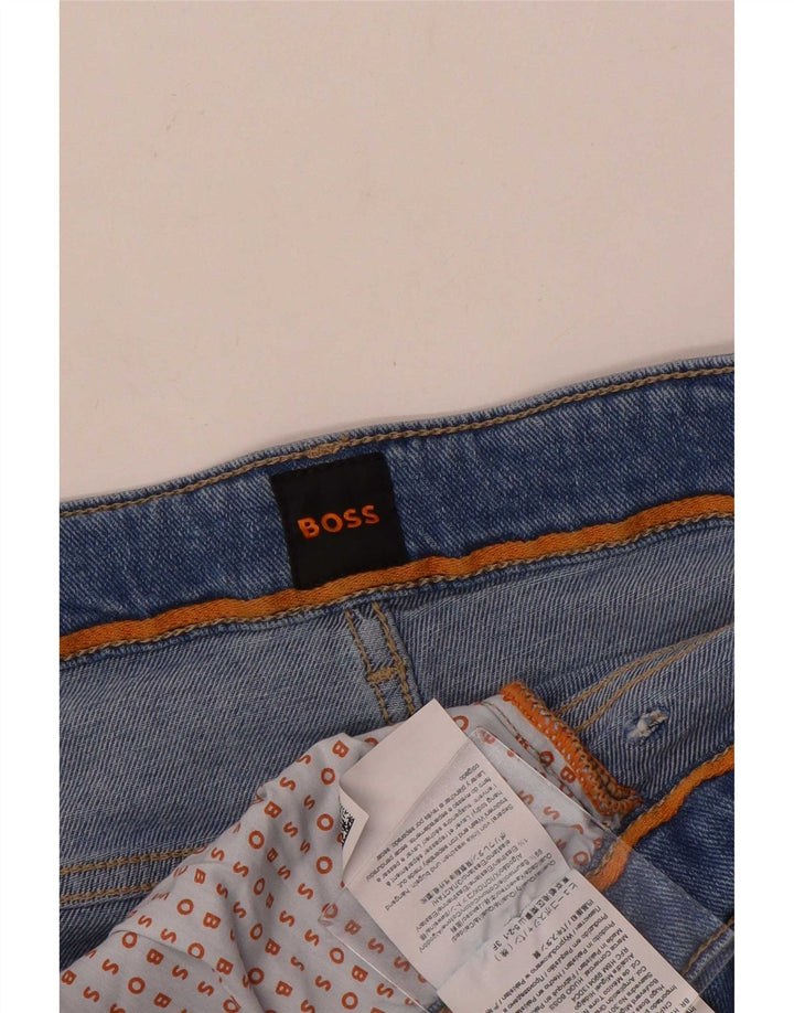 Hugo Boss Mens Straight Jeans W44 L32 Azul Algodão
