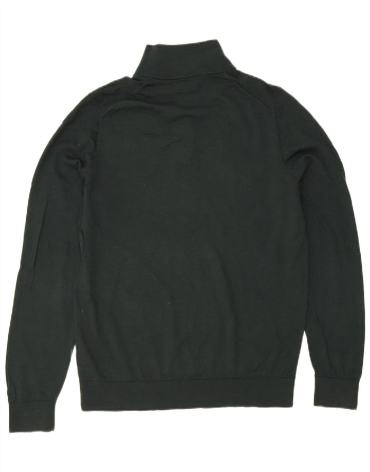 Suéter masculino Massimo Dutti com zíper e gola grande de lã merino verde