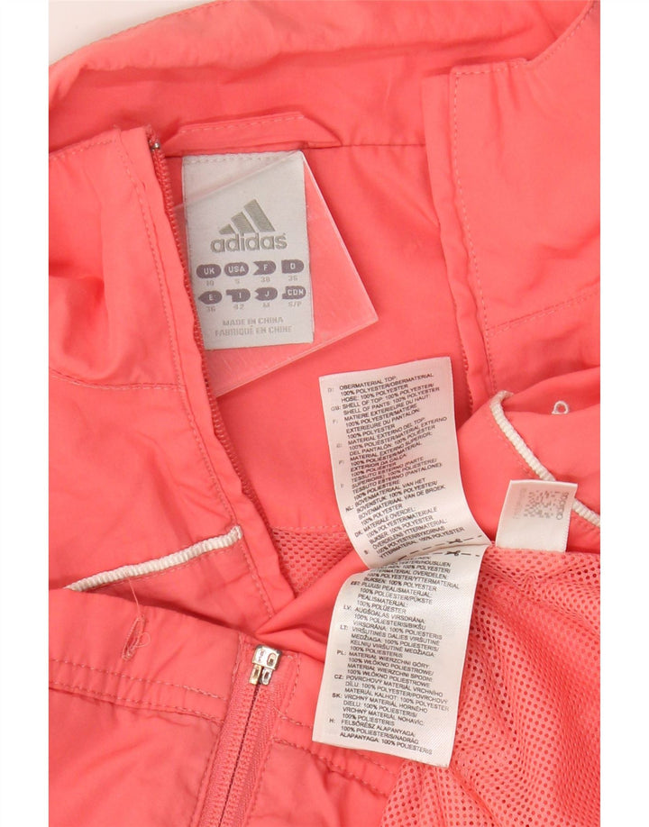 Adidas Womens Oversized Tracksuit Top Jacket UK 10 Pequeno Rosa Poliéster