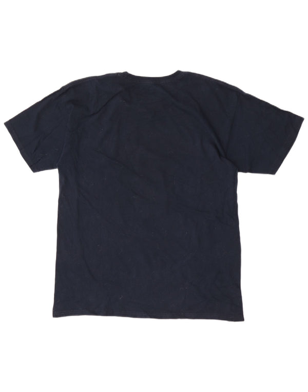 Camiseta masculina Hard Rock Cafe Santo Domingo com estampa gráfica grande azul marinho
