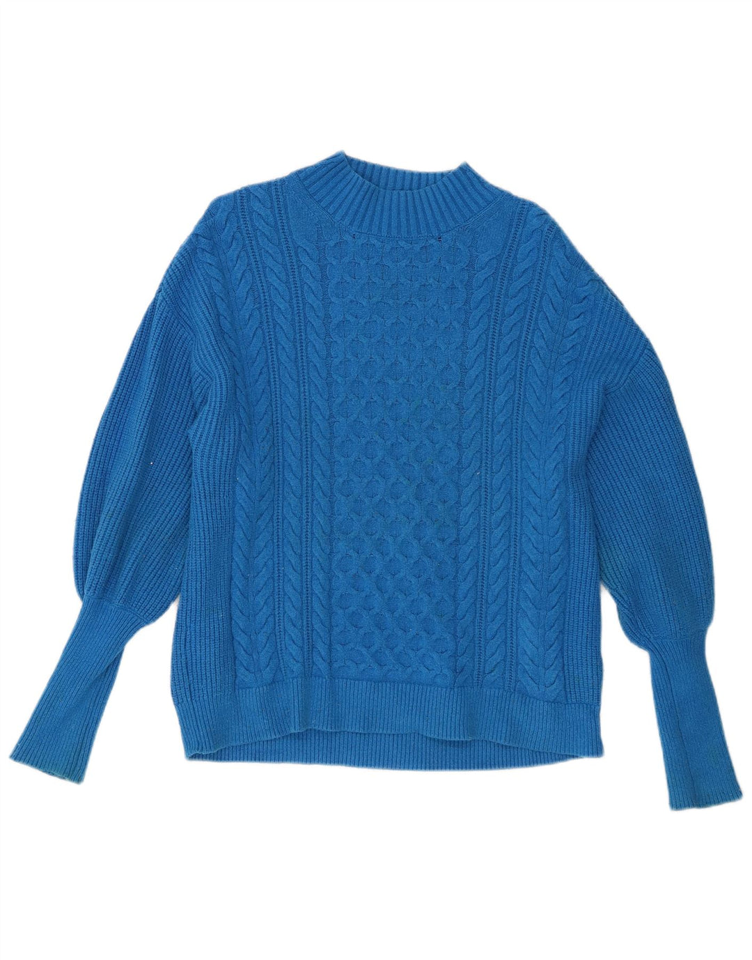 Suéter feminino Marks & Spencer com gola tartaruga Reino Unido 16 grande viscose azul
